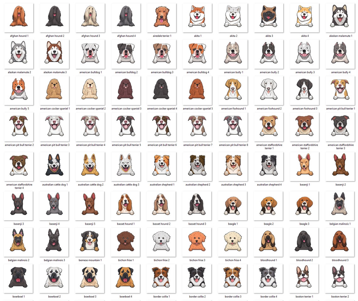 360 Dog sticker Artwork Lovers dogs Png file Colection Etsy