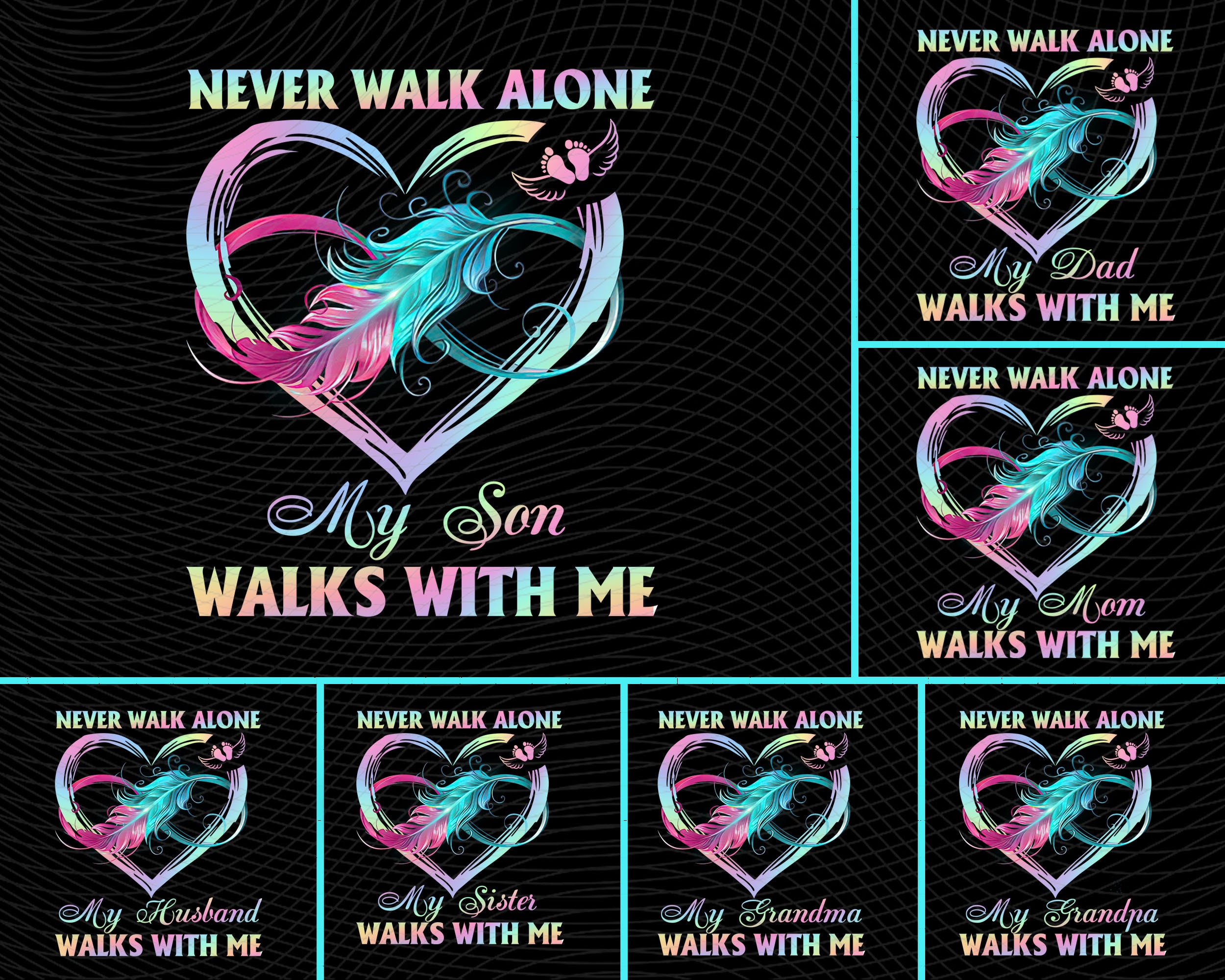 Never Walk Alone My Family Walks With Me Bundle Png Never Etsy