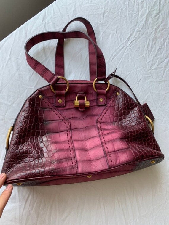 YSL Purple Leather Bag