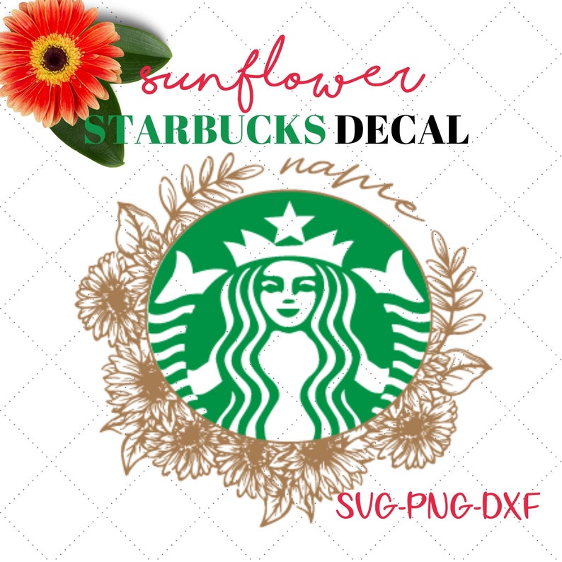 Download Sunflower with Name Starbucks Cup decal venti Cold drink ...