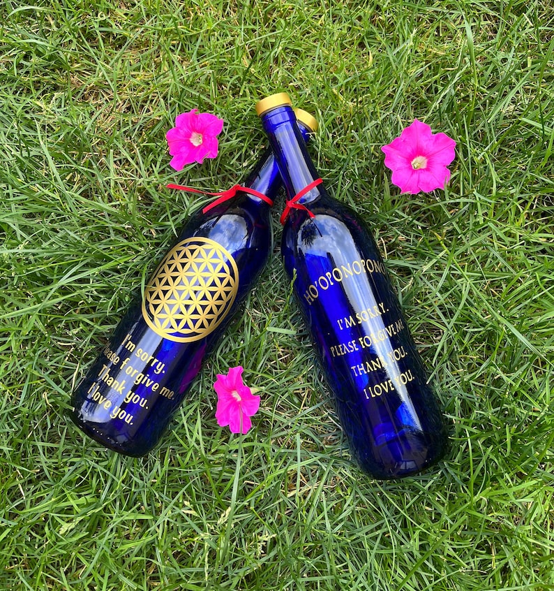 Blue Solar Water Bottle Reusable 750ml Ho'ponopono Etsy