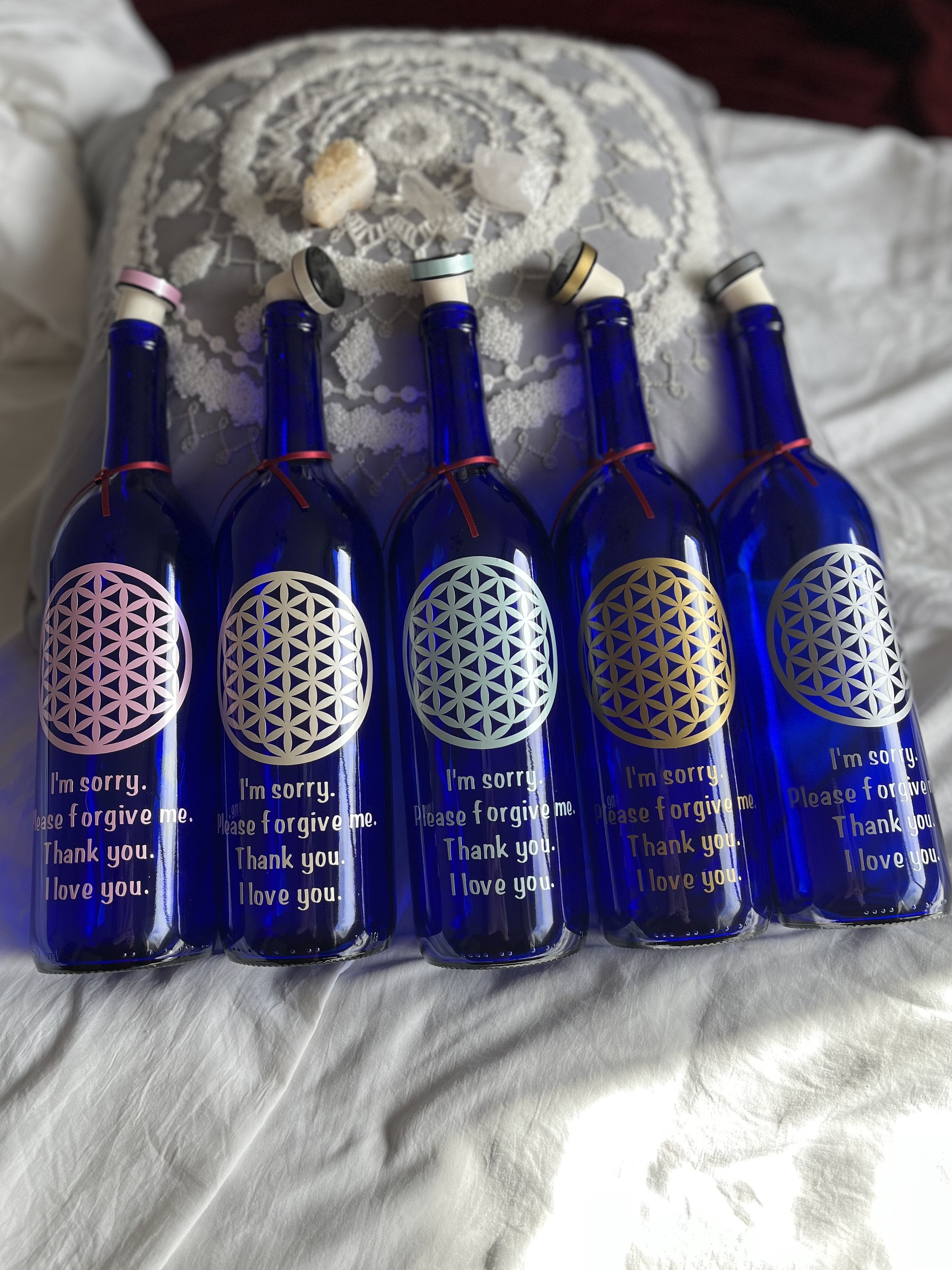 Blue Solar Water Bottle Reusable 750ml Ho'ponopono Etsy