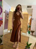 Natural  cotton slit long dress | bohemian dress | Ethnic dress | boho plain maxi dress | spaghetti summer dress | goddess dress product logo