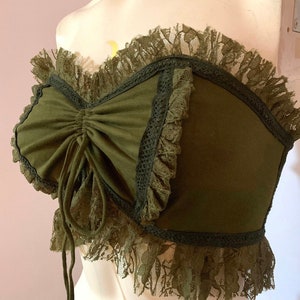 Bohemian lace wavy strapless top | ethnic earth style top | festival clothing | burningman clothing | loss size festival | Burlesque Corset