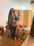 Turquoise tie top and open side pants with pockets set | Earthy style | High Slit Pants  | festival | goddess ware | rave outfit |Side Slit product logo