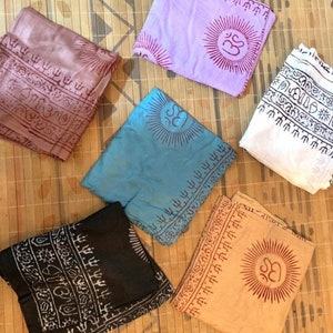 BOHEMIAN SCARF | Buddhist Prayer Shawls | unisex scarf | beach sarong dress | yoga om India scarf | ethnic tribal pareo | block print gift