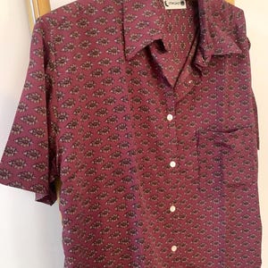 Silk vintage buttoned shirt dress | unisex unique shirt | summer silk top | bohemian mini shirt dress | gift for her | summer jacket dress