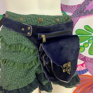 Gürteltasche aus Leder für handfreies Tanzen | Größe | Festival Kleidung | schulterfreie Gürteltasche | Gürteltasche Psy | Festival-Taillengürtel | Tasche