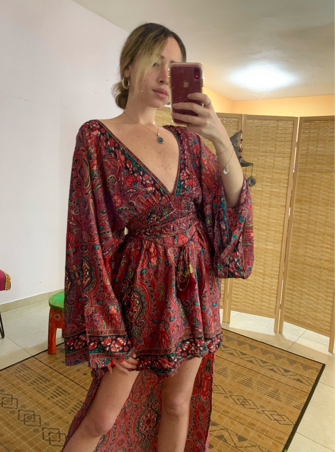 Bohemian High Low Open Back Dress Summer Long Dress Longer