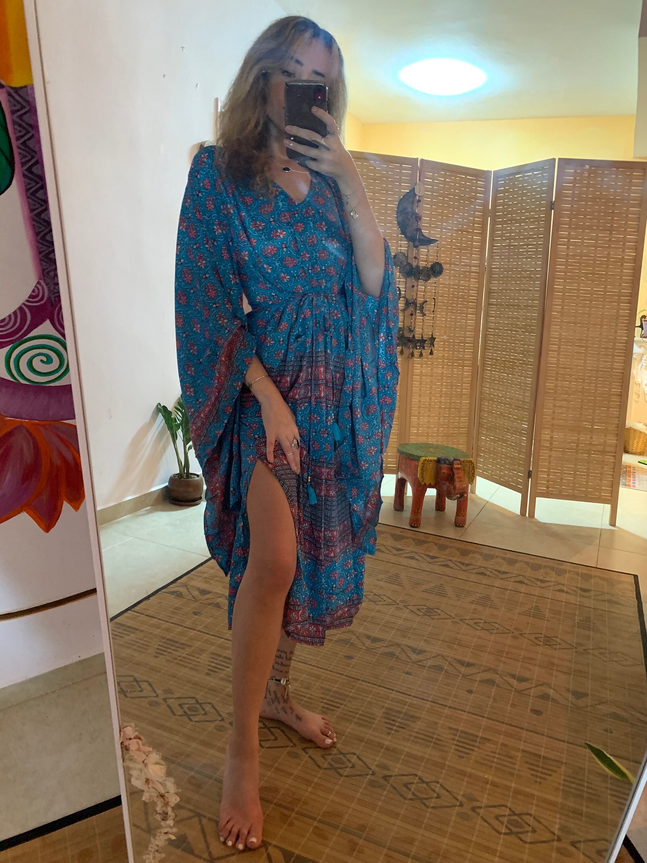 Blue Bowie Full Sleeves Dress