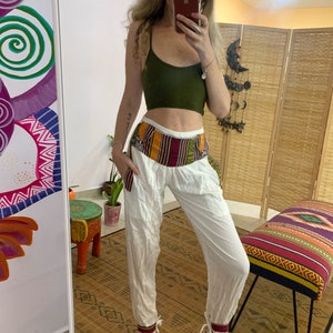 Comfortable shanty sharem pants | earthy trousers | women yoga clothing | front pocket dance hand free | festival clothing | beachwear boho