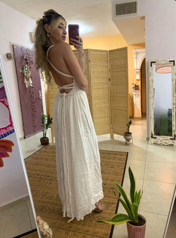 chinese dress ladies High Tide Double Slit Tie-Dye Halter Dress  Lakhay-Retail