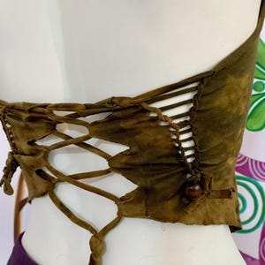 Macrame tie dye Slit Weave Top |Calypso Crop Top | Hand Braided Cotton Top |festival top | laced up back cross | earthy | sexy top