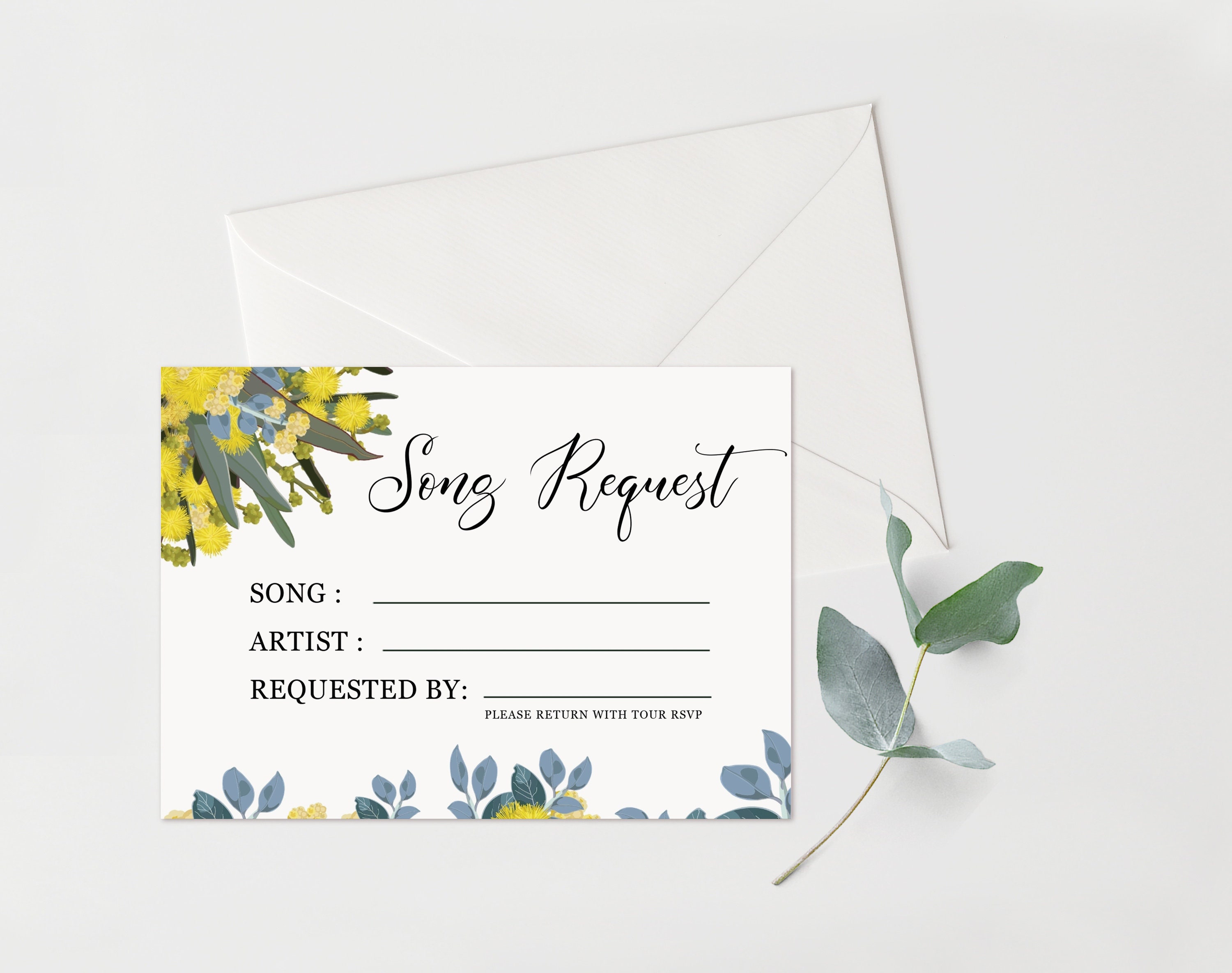 PRINTABLE Song Request Card Wedding Song Request Card Instant Etsy UK