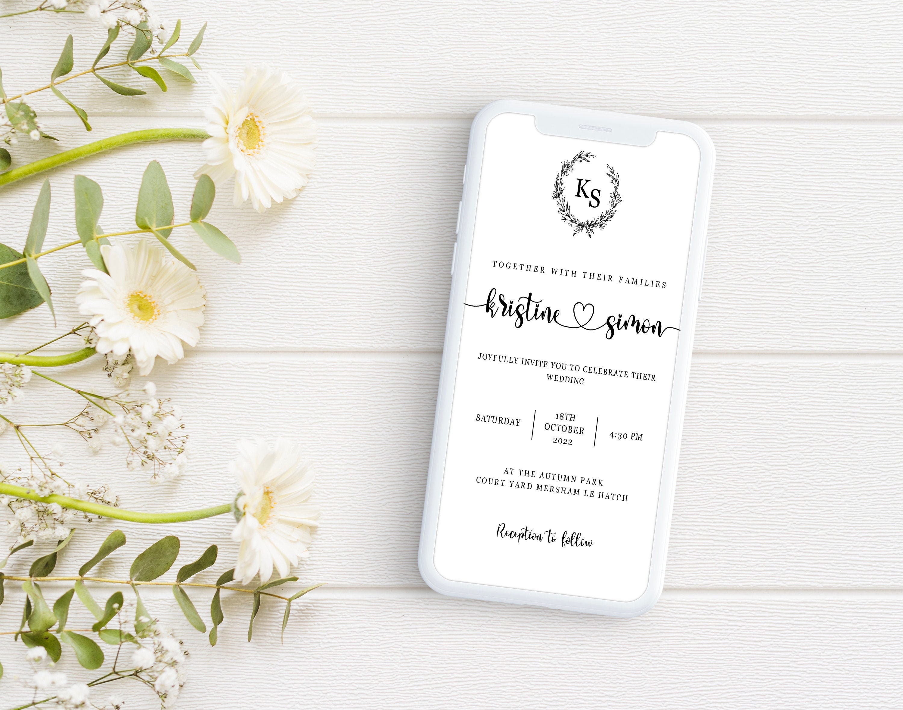 ELECTRONIC Wedding Invitation Instant Download Editable Etsy