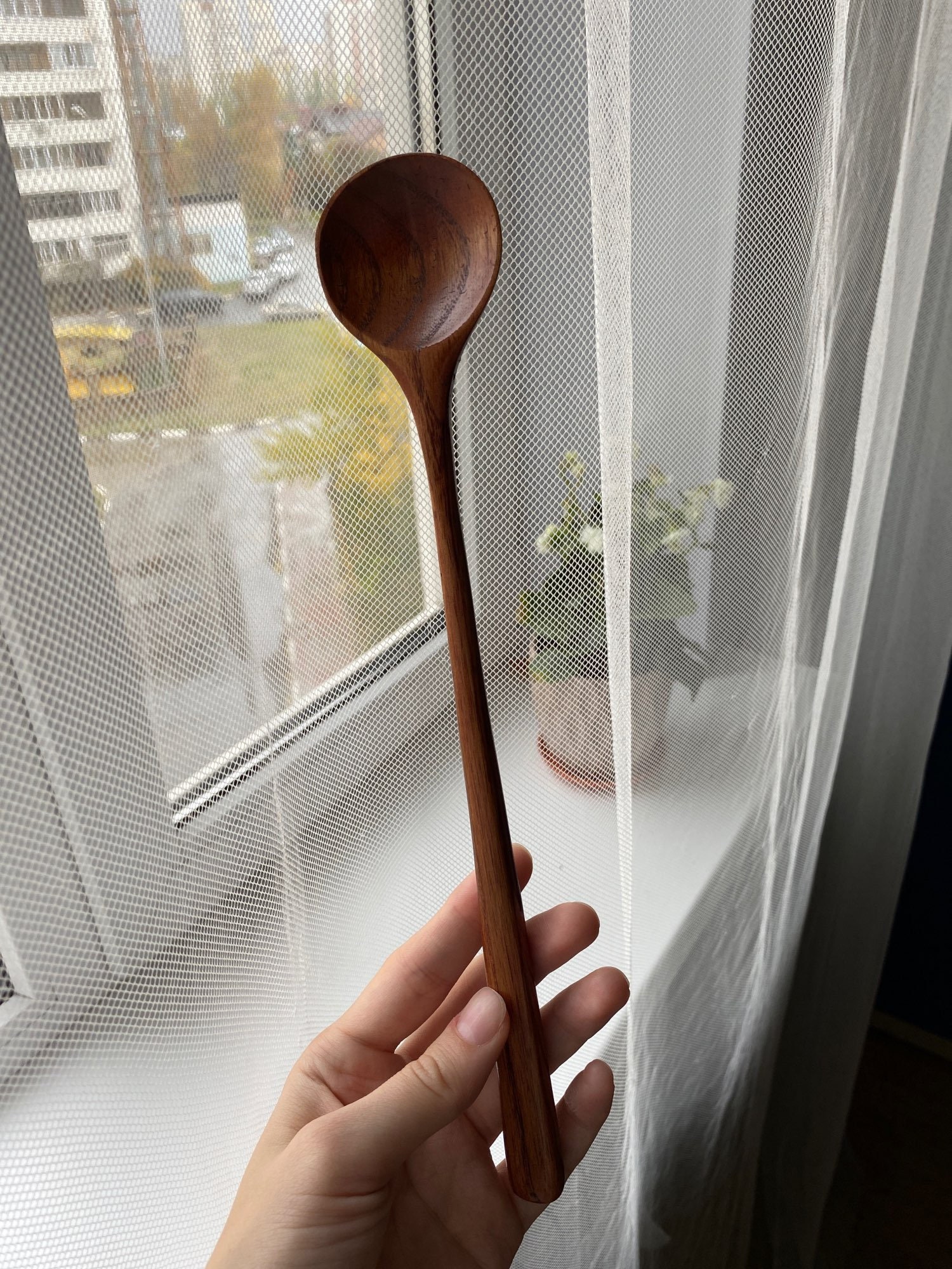 1pc Long Spoons Wooden Korean Style 10.9 inches 100 Natural Etsy