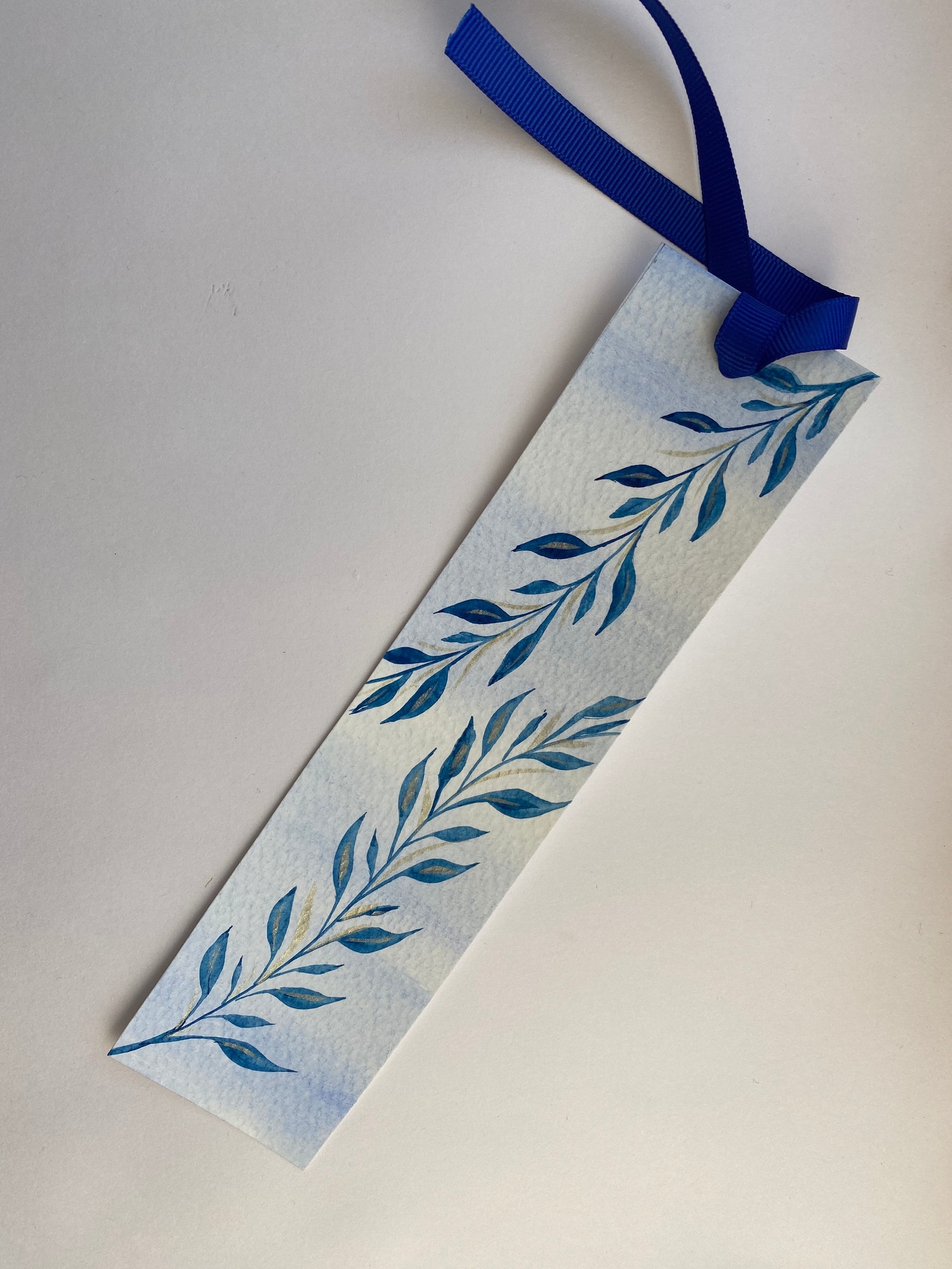 Hand painted bookmarks blue floral bookmarks book lover Etsy