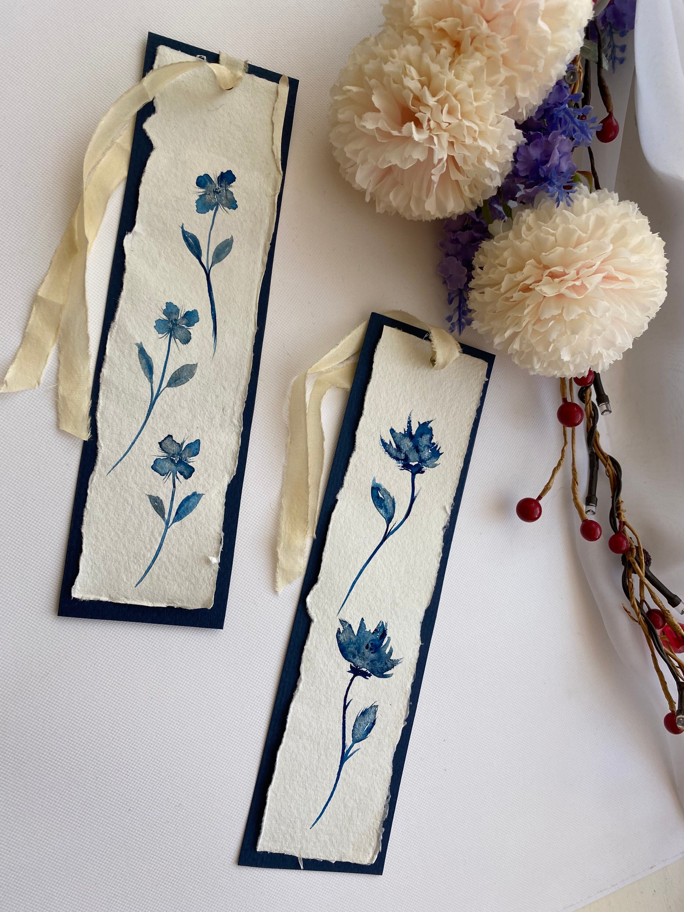 Watercolour Bookmarks Hand Painted Bookmarks Bookmarks Gift Etsy UK