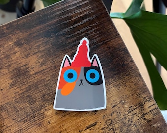 Cat Wearing a Toque Die Cut Sticker Vinyl Waterproof Cute Sticker