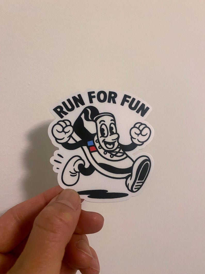 Run for Fun Sticker | Motivational Runner Running Marathon Ultra Shoe ...