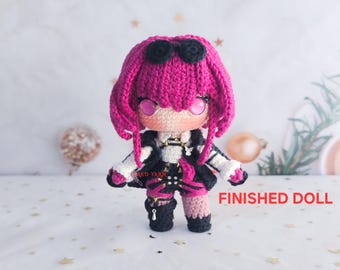 Muñeca amigurumi de Kafka, peluche de ganchillo inspirado en Honkai Star Rail