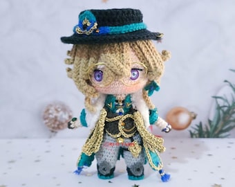 Aventurine Crochet Doll, Honkai Star Rail Fan Art Plush, Handmade Collectible for Gamer