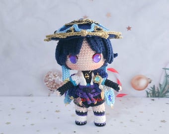 Wanderer Crochet Doll, Genshin Impact Inspired Plush, Handmade Collectible for Gamer