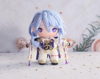 Muñeca de ganchillo Ayato Amigurumi, felpa inspirada en Genshin Impact