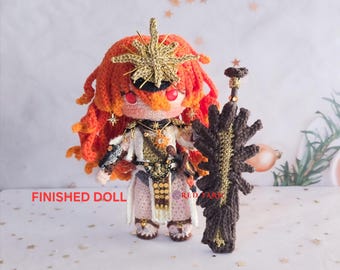 Muñeca de crochet Augusta, peluche de crochet hecho a mano, personaje inspirado en Olas Borrascosas