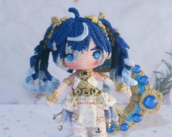 Iuno Crochet Doll, Handmade Crochet Plush, Fan Art Wuthering Waves Inspired Character