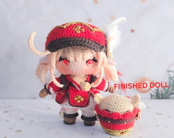 Muñeca Klee Amigurumi de crochet, peluche hecho a mano por fans, peluche de crochet inspirado en Genshin Impact