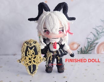 Muñeca de crochet Zani, peluche de crochet hecho a mano, personaje inspirado en Olas Borrascosas