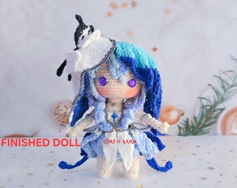 Muñeca de crochet The Shorekeeper, peluche de crochet hecho a mano, personaje inspirado en Olas Borrascosas