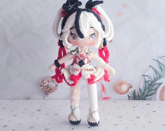 Muñeca de crochet inspirada en Olas Borrascosas, amigurumi de algodón hecho a mano