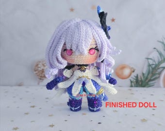 Muñeco de ganchillo Skirk, fan art de Genshin Impact, peluche hecho a mano