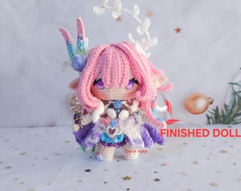 Muñeca de ganchillo Cyrene, peluche inspirado en Honkai Star Rail