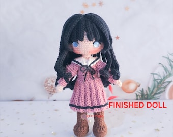 Muñeca amigurumi de colegiala y niño, muñeca de pareja personalizada, arte de fan inspirado en anime