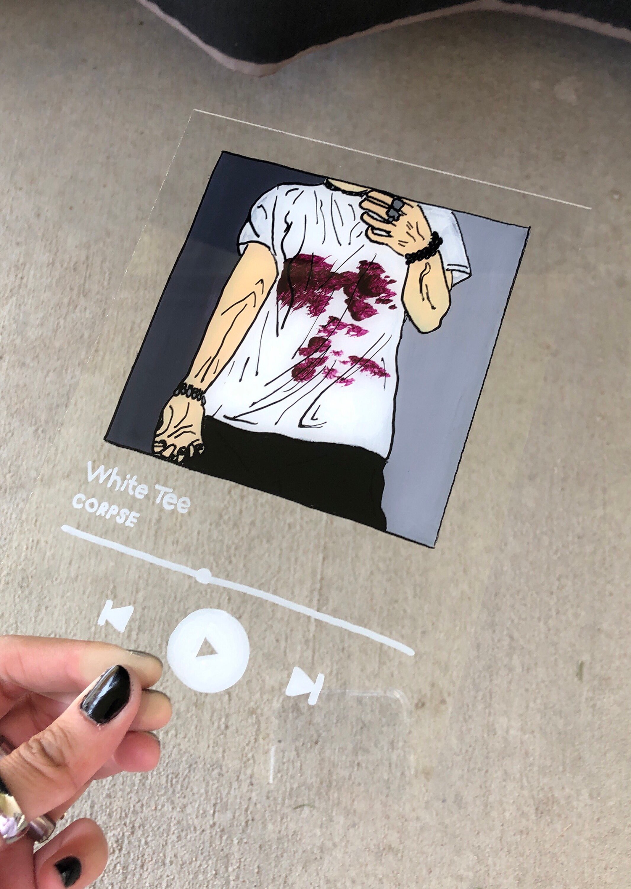 White Tee Album Glass Painting Etsy White Tee Album Glass Painting Etsy