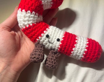 Crochet cute and easy beginner friendly christmas candy cane written pattern