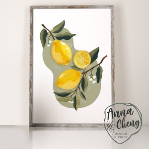 LEMON PRINT Botanical Art Print / Illustration / Par Anna Cheng image 2