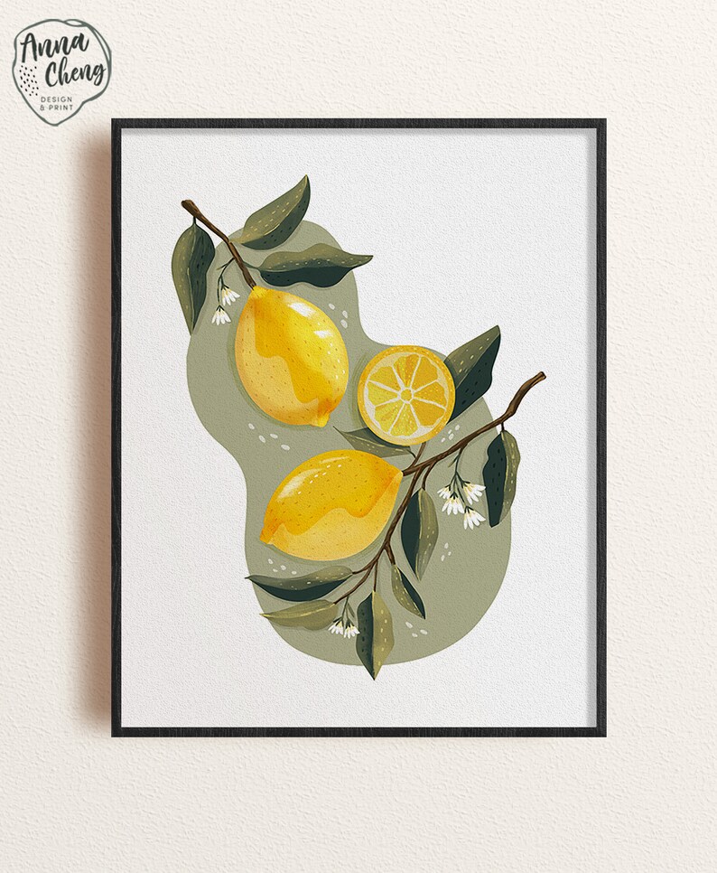 LEMON PRINT Botanical Art Print / Illustration / Par Anna Cheng image 3