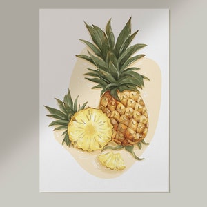 Pineapple Botanical Art Print / Tropical Art Print / Wall art / Art Poster / Kitchen art / Food illustration by Anna Cheng image 3