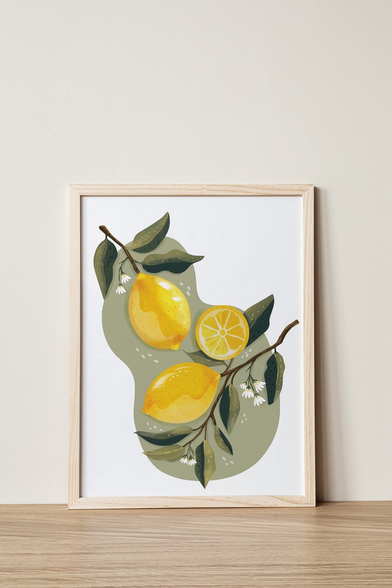 LEMON PRINT Botanical Art Print / Illustration / Par Anna Cheng image 1