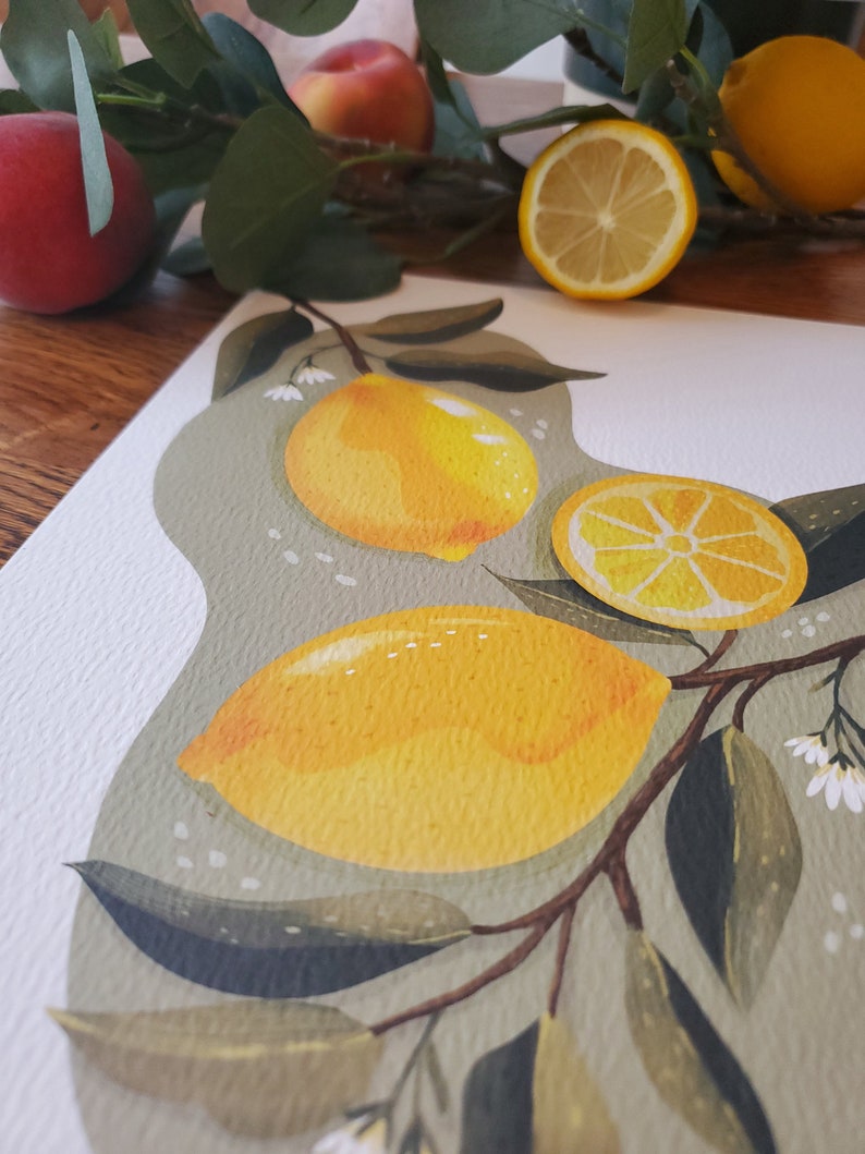 LEMON PRINT Botanical Art Print / Illustration / Par Anna Cheng image 5