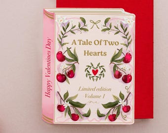 Tarjeta de San Valentín del libro "Cereza de cuento de hadas": Cuento de dos corazones