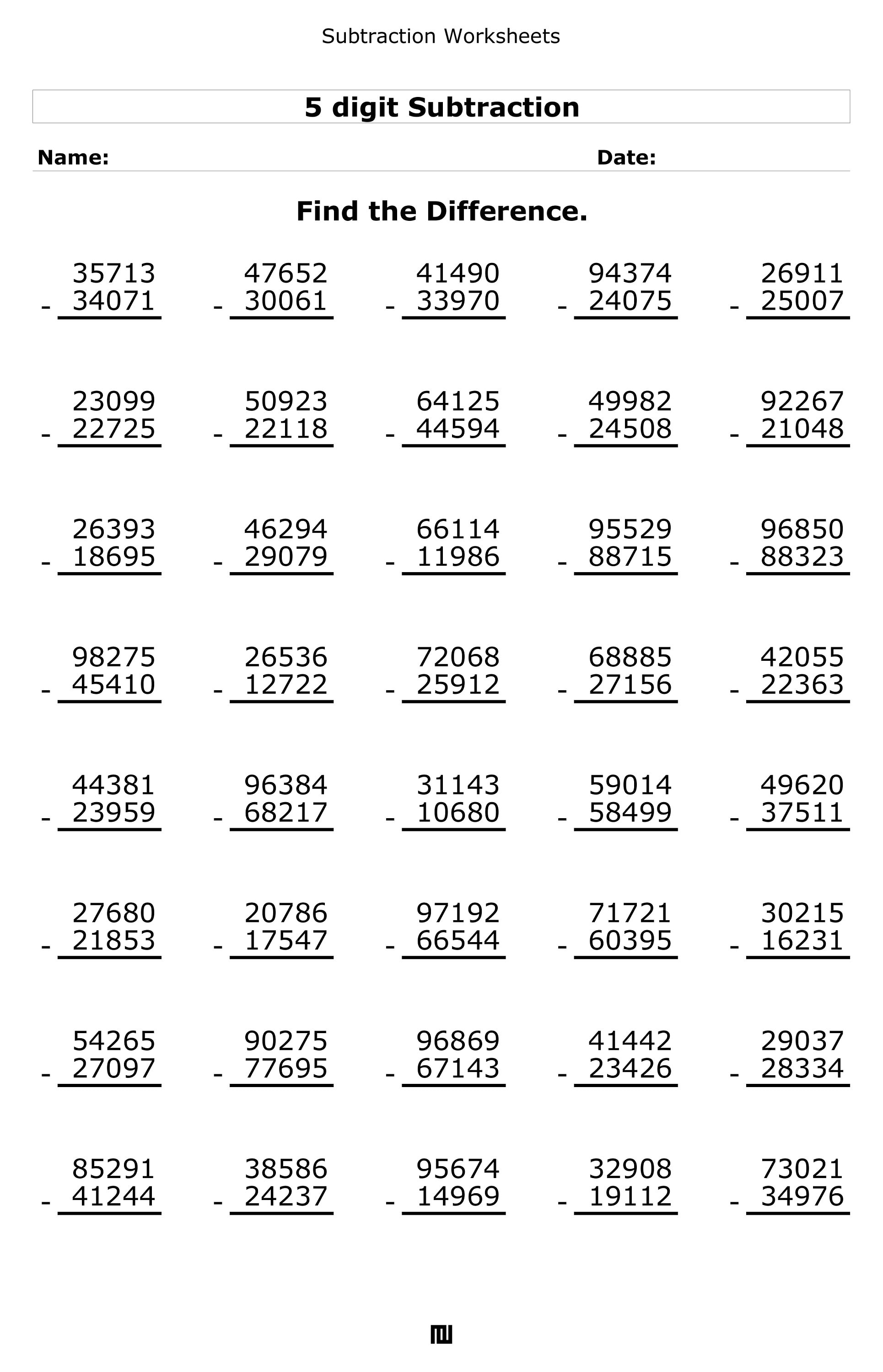 5 桁の引き算。ACMinimalist による 5 桁の数字を使った長い引き算 - Etsy 日本