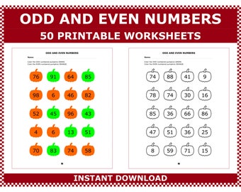 Even and odd numbers worksheets for grade 1. Identify even and odd numbers mathematics worksheets for kids  by ACMinimalist