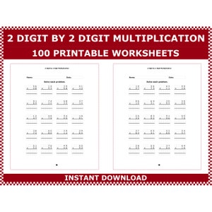 Multiplying 2 digit by 2 digit numbers for daily practice to improve multiplication skills. Multiply 2 x 2 digits by ACMinimalist