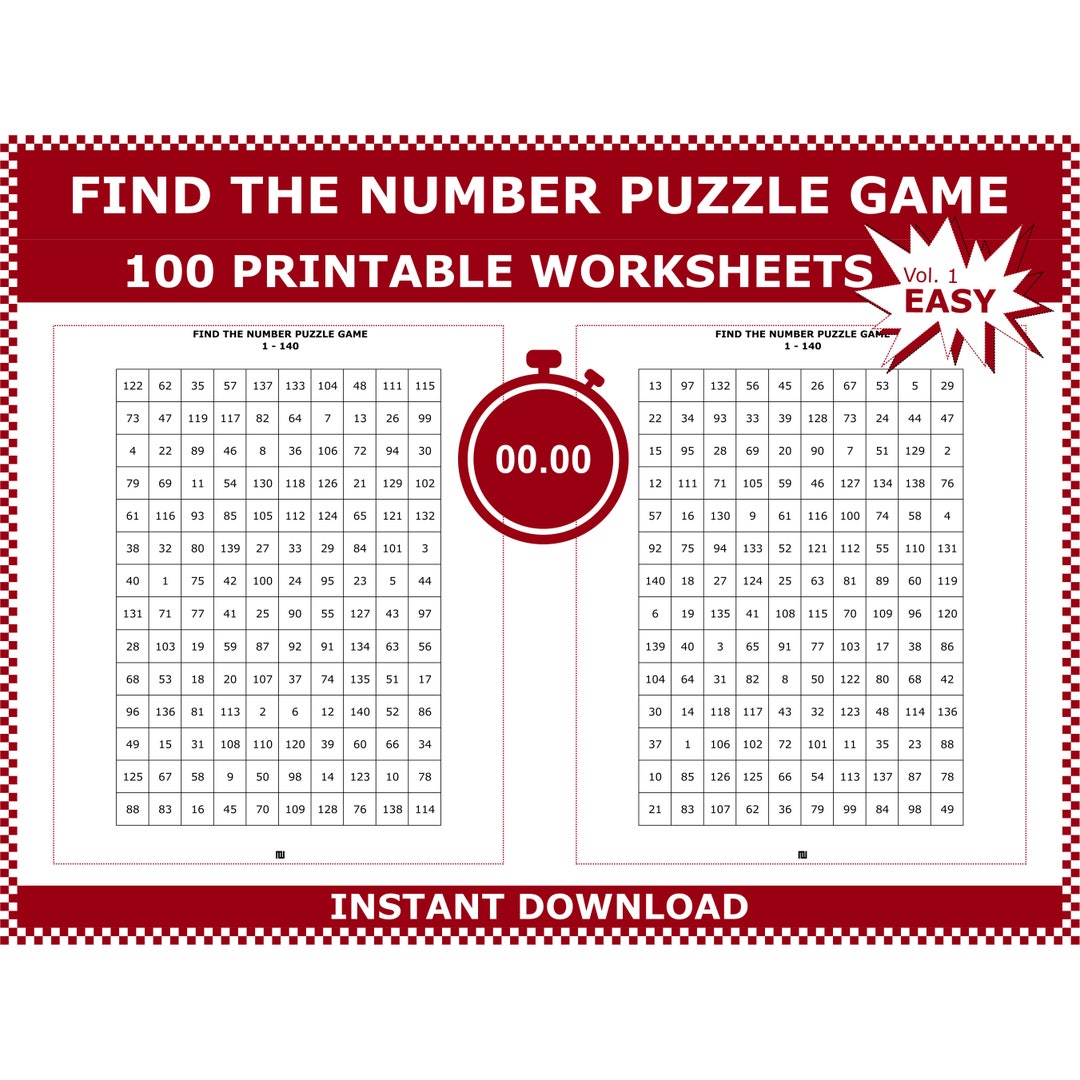 Find the Number Puzzle Game Easy Level. Have Fun Playing This Game With ...