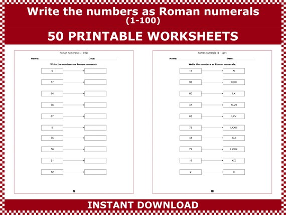 Roman Numerals Worksheets Superstar Worksheets 42 Off